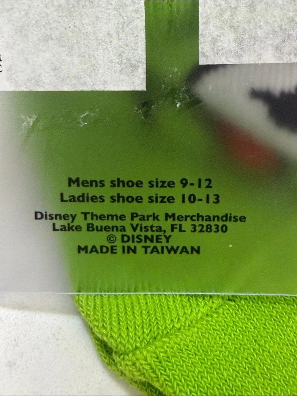 Disney Bright Green Kermit Face Kids Crew Socks with Red & Pink Mouth